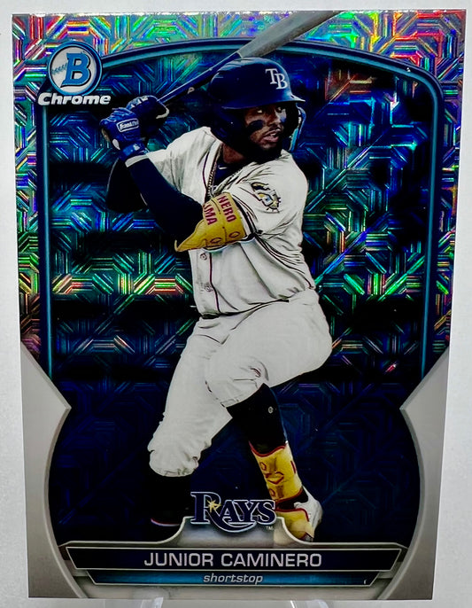 2023 Bowman Chrome Mojo Refractor Junior Caminero Rookie Baseball Card