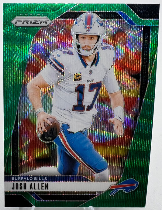 2024 Panini Prizm Josh Allen Green Wave Prizm Football Card