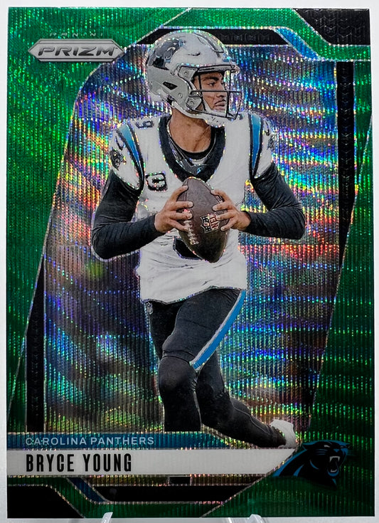 2024 Panini Prizm Bryce Young Green Wave Prizm Football Card