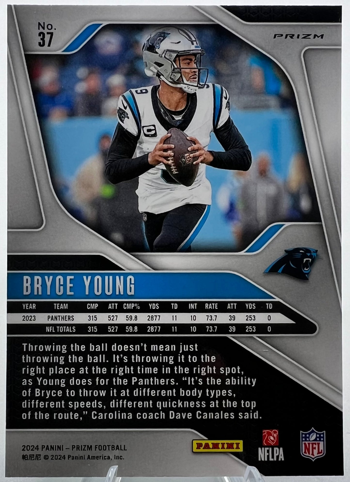 2024 Panini Prizm Bryce Young Green Wave Prizm Football Card