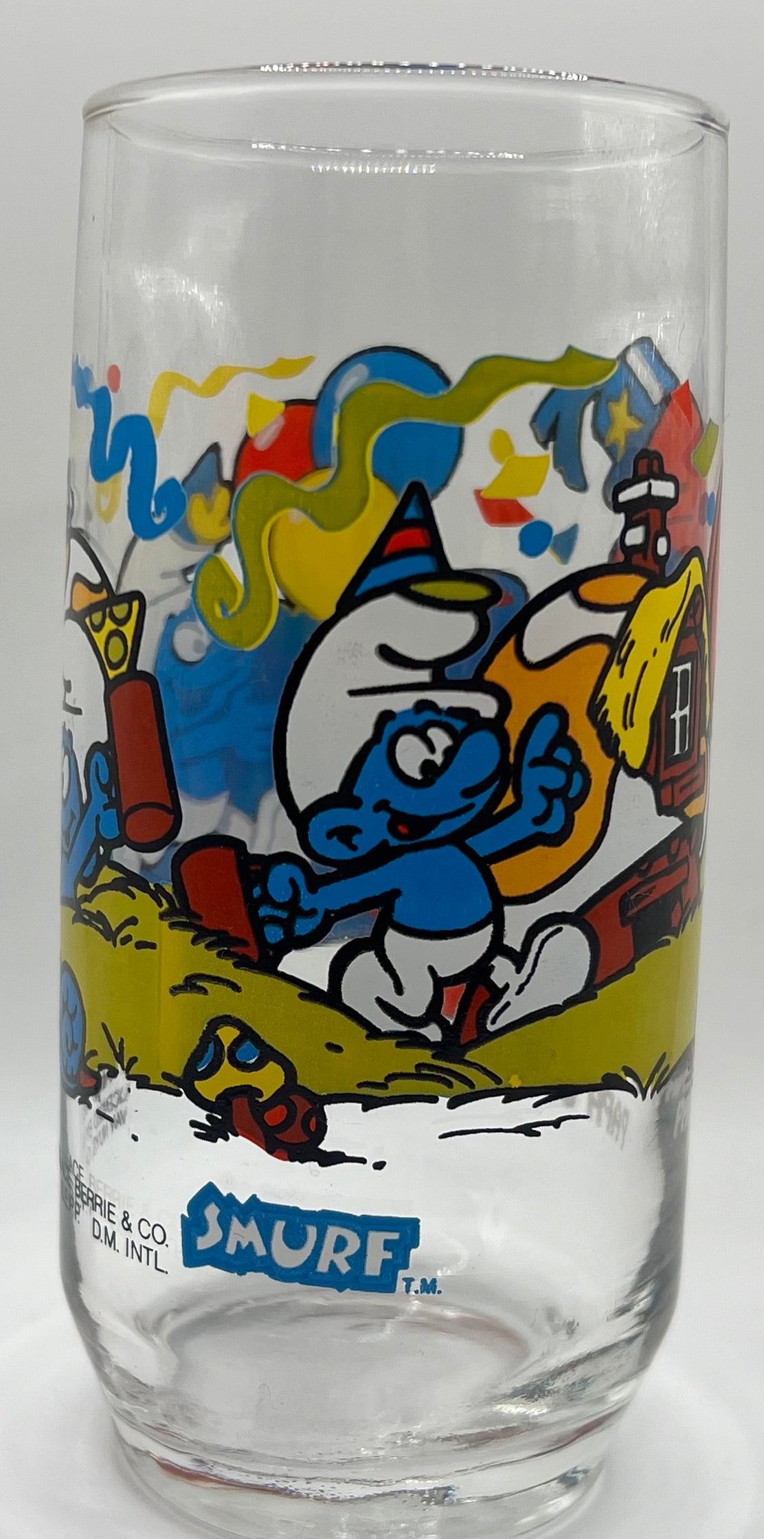 Vintage 1983  Smurfs Papa Smurf Peyo Drinking Glass