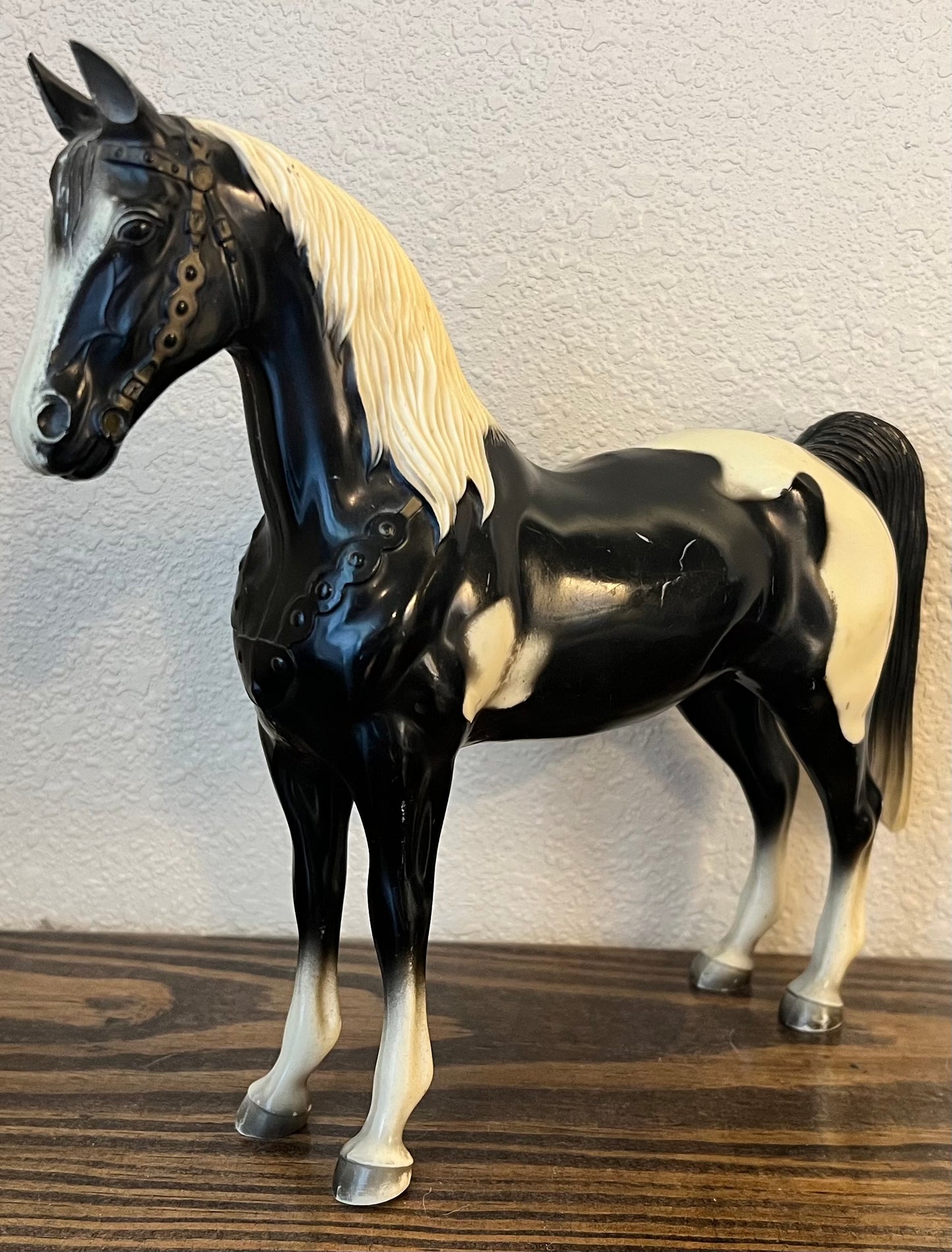 Vintage 1956-67 Breyer Glossy Black White Pinto Tobiano Horse