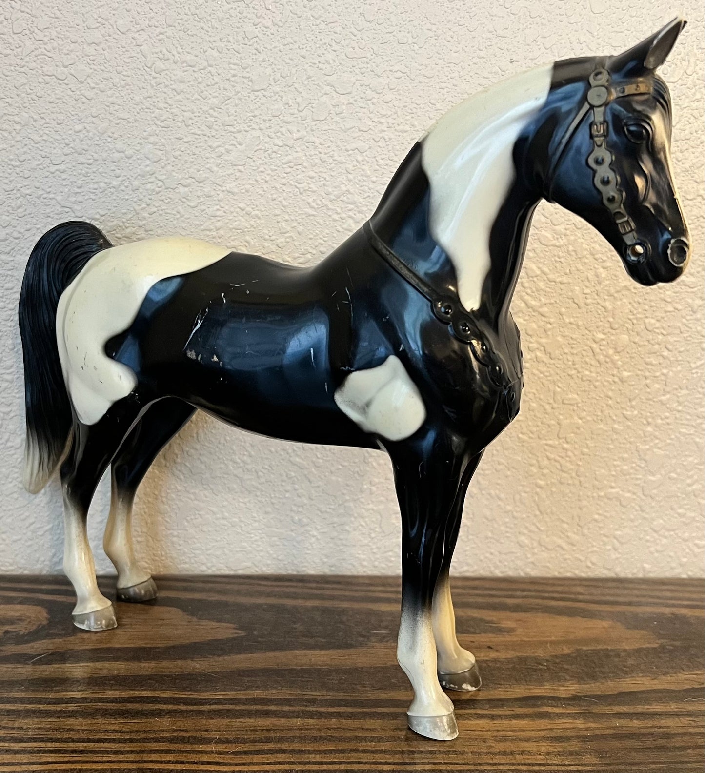 Vintage 1956-67 Breyer Glossy Black White Pinto Tobiano Horse