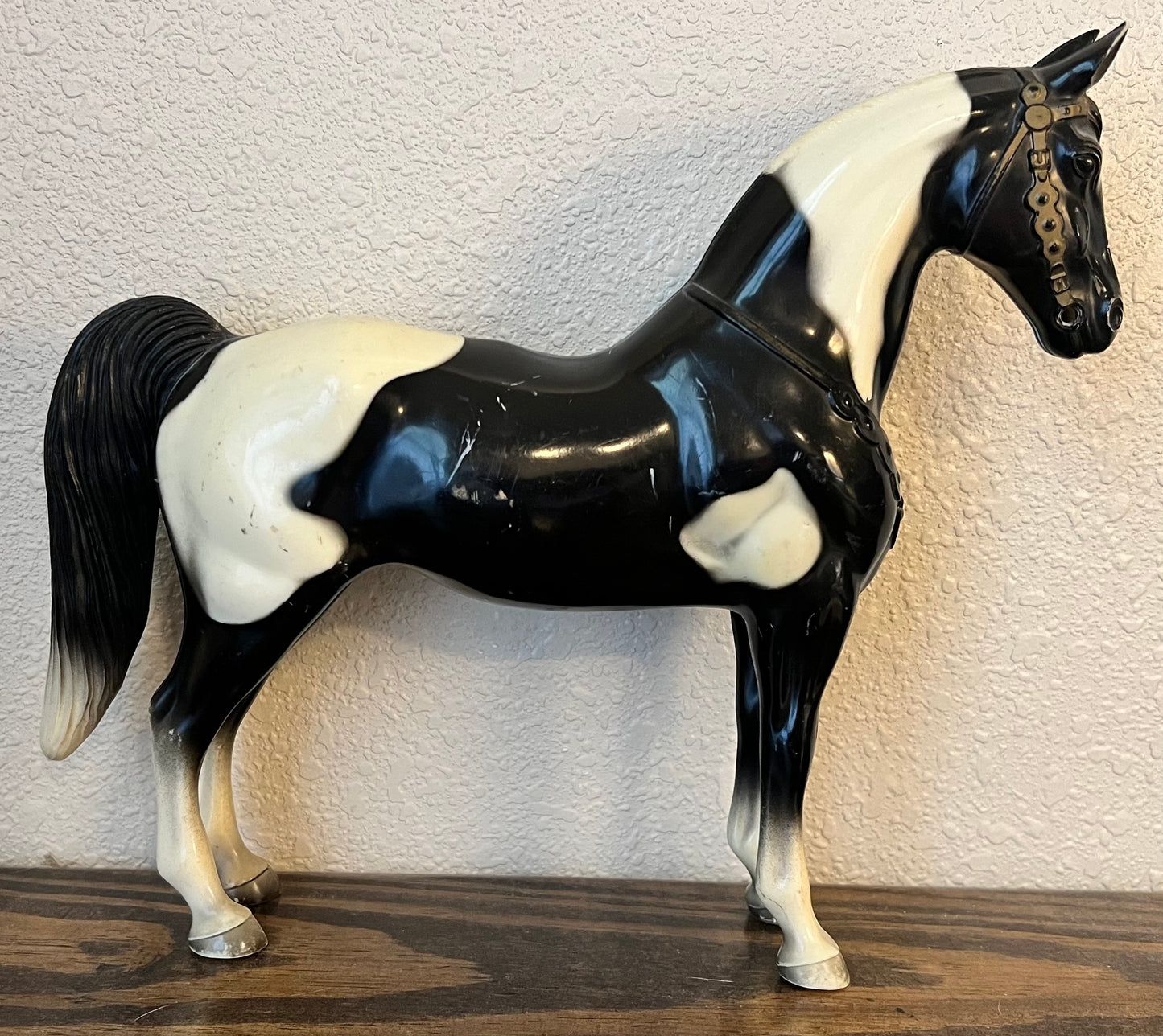 Vintage 1956-67 Breyer Glossy Black White Pinto Tobiano Horse