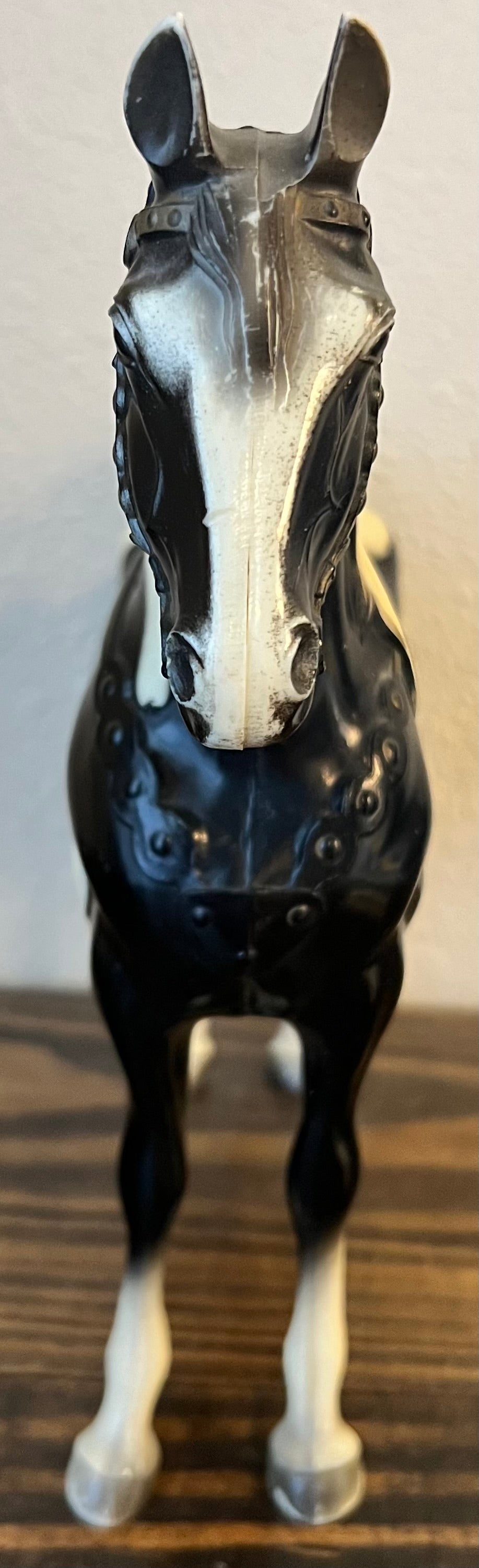 Vintage 1956-67 Breyer Glossy Black White Pinto Tobiano Horse