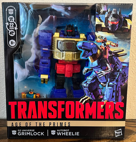 Transformers Age of Primes Leader Class G2 Grimlock & Wheelie