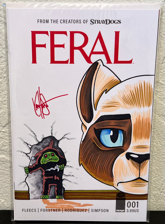 Feral #1 Blank Variant Signed & Remarked by Ken Haeser W/COA from DF