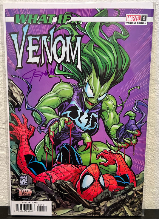What If Venom #1 Hardin Variant Signed by Jeremy Holt in Purple w/COA from DF