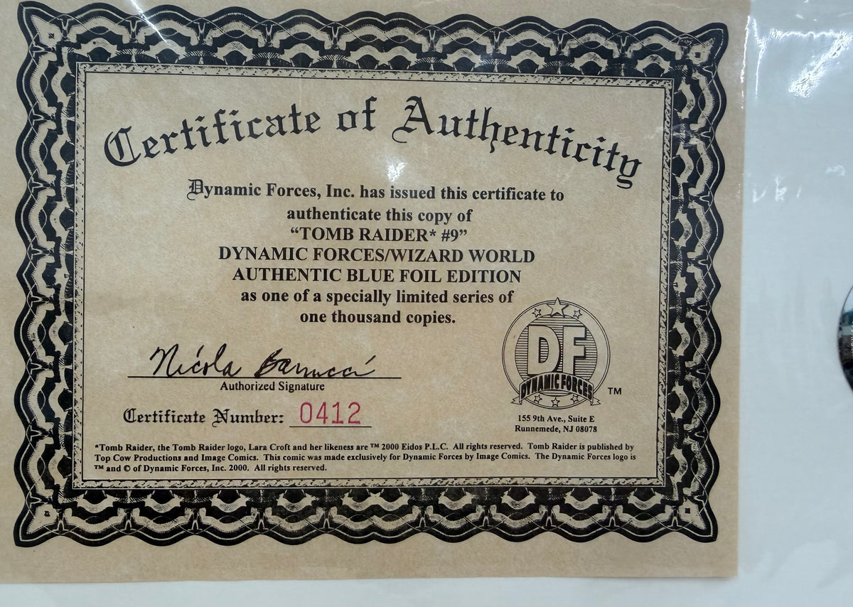 Tomb Raider #9 Dynamic Forces Variant Exclusive Blue Foil W/COA 412/1000