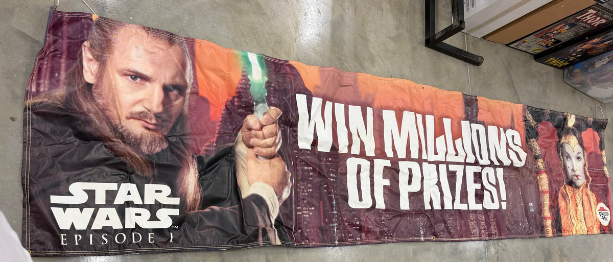 Star Wars Episode 1 Vintage 12ft Pizza Hut Double Sided Banner