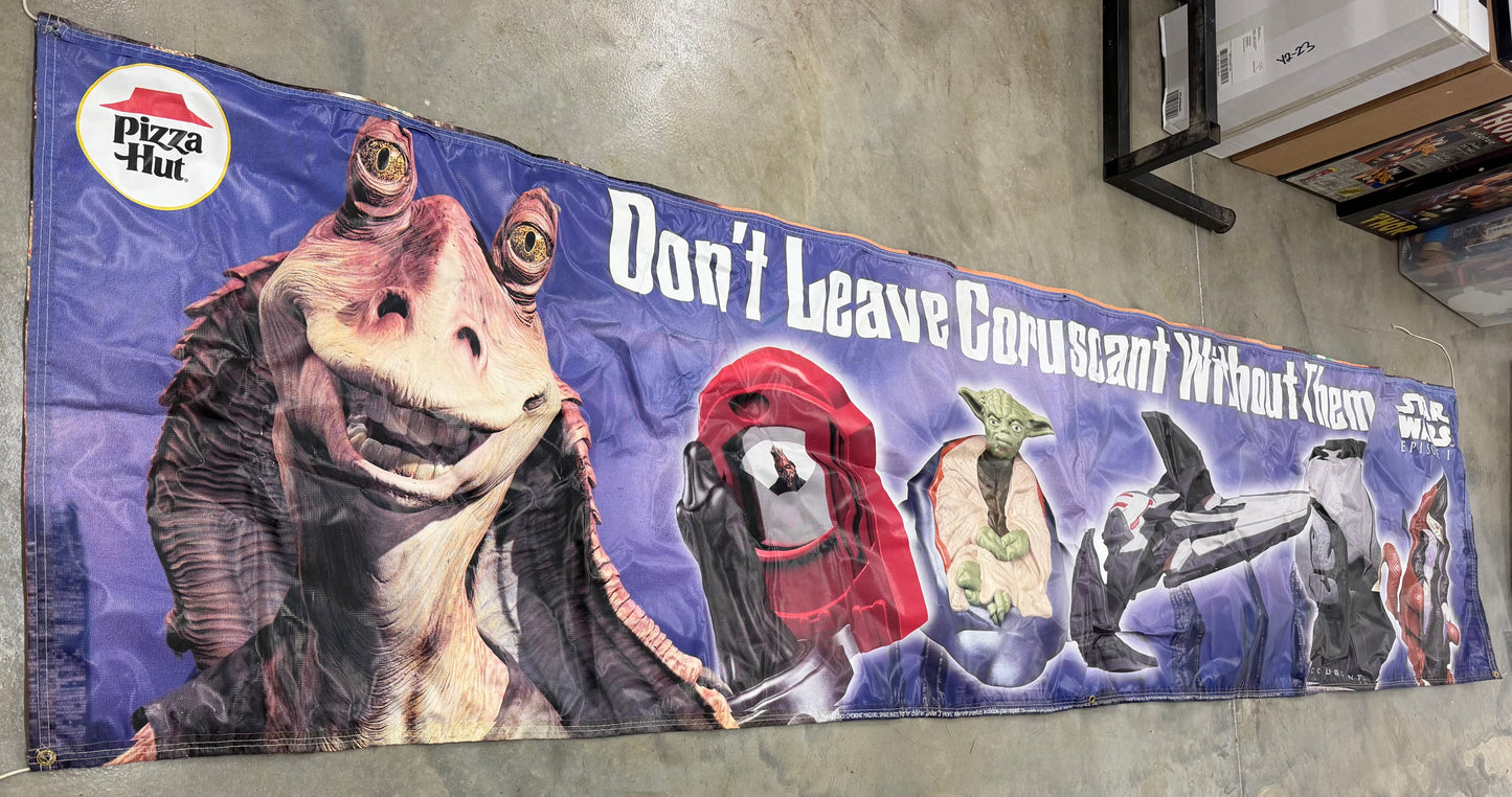 Star Wars Episode 1 Vintage 12ft Pizza Hut Double Sided Banner
