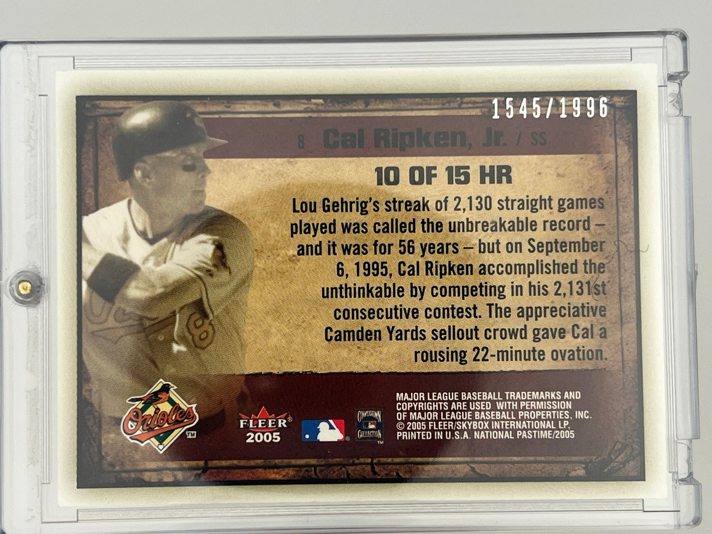 2005 Cal Ripken Jr. .Numbered