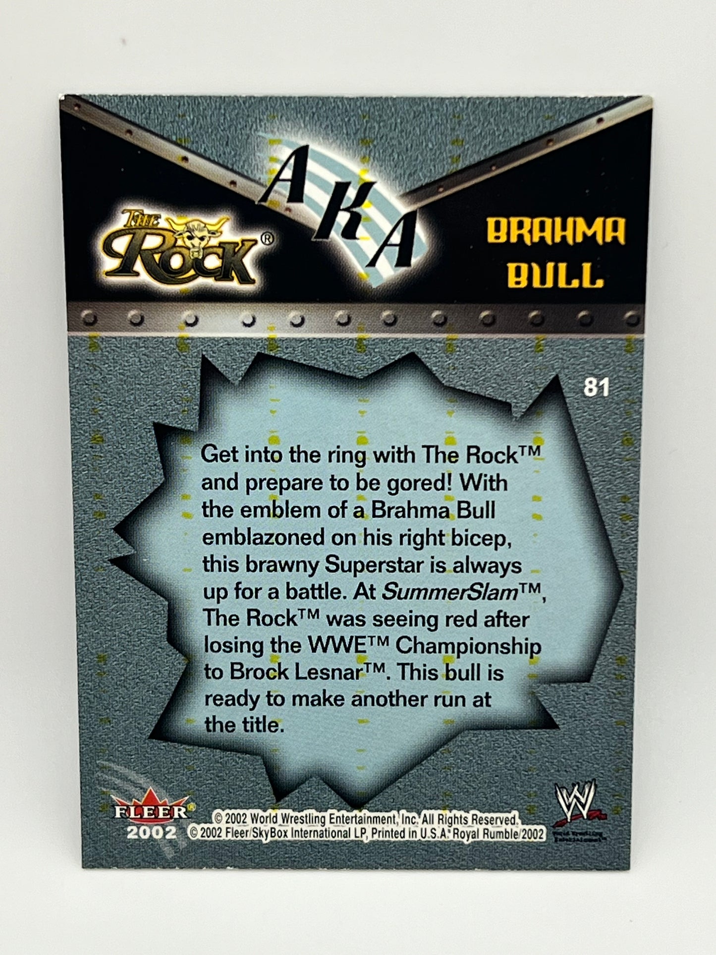 2002 Fleer WWE The Rock #81