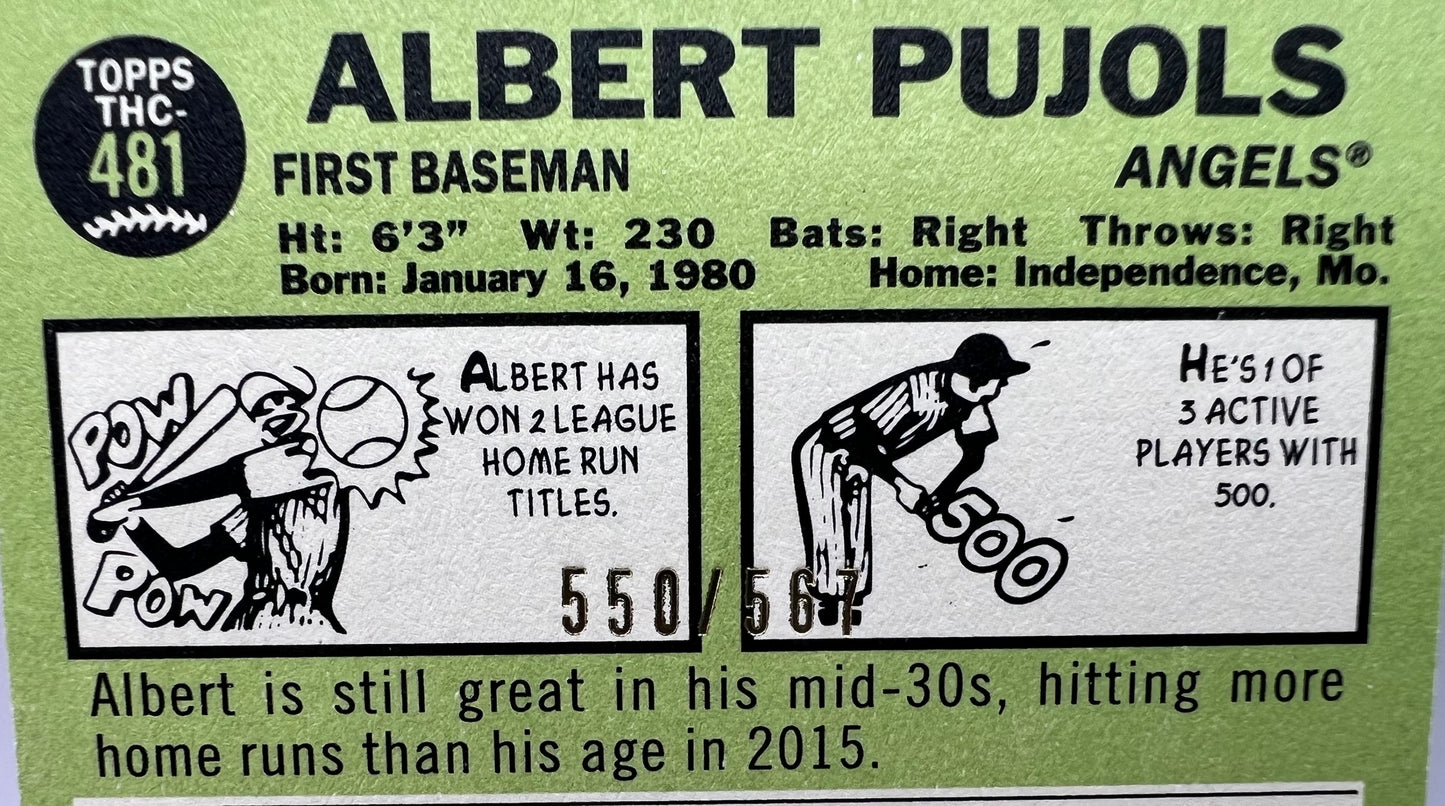 2016 Refractor Albert Pujols Angels 550/567